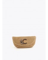 Bolso rafia logo metal Lola Casademunt