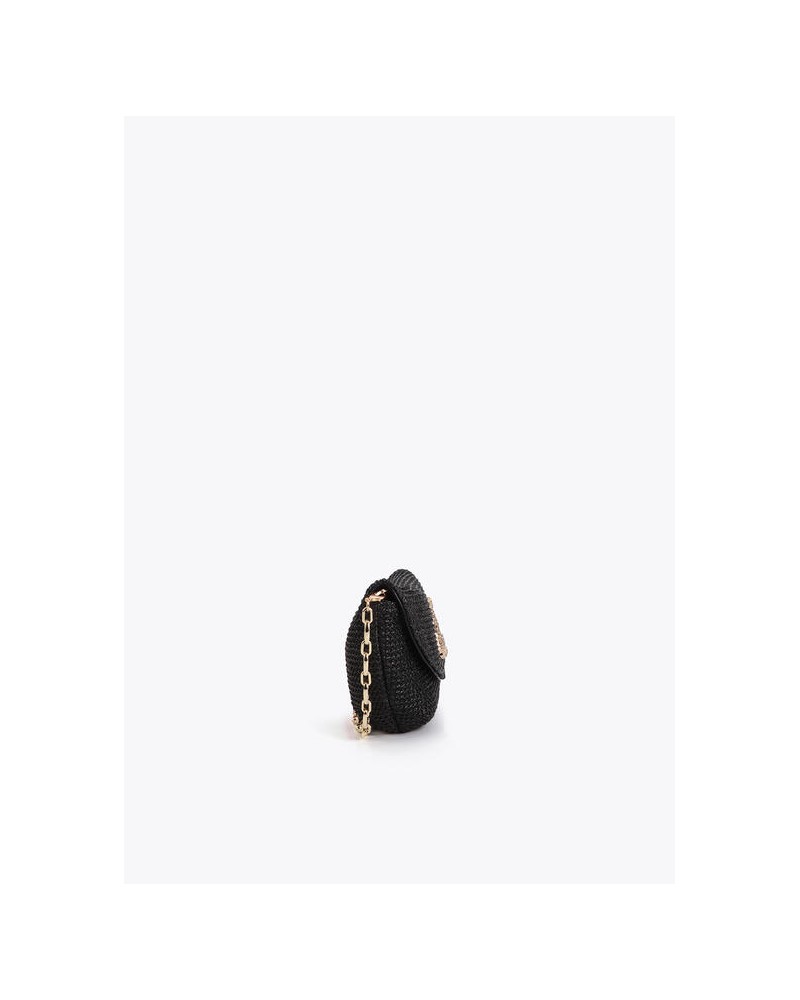 Bolso rafia logo metal Lola Casademunt