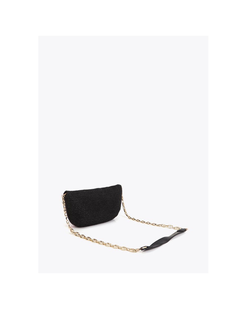 Bolso rafia logo metal Lola Casademunt