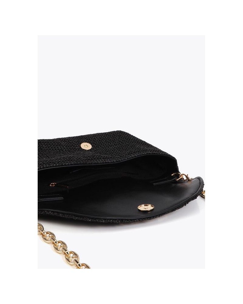 Bolso rafia logo metal Lola Casademunt