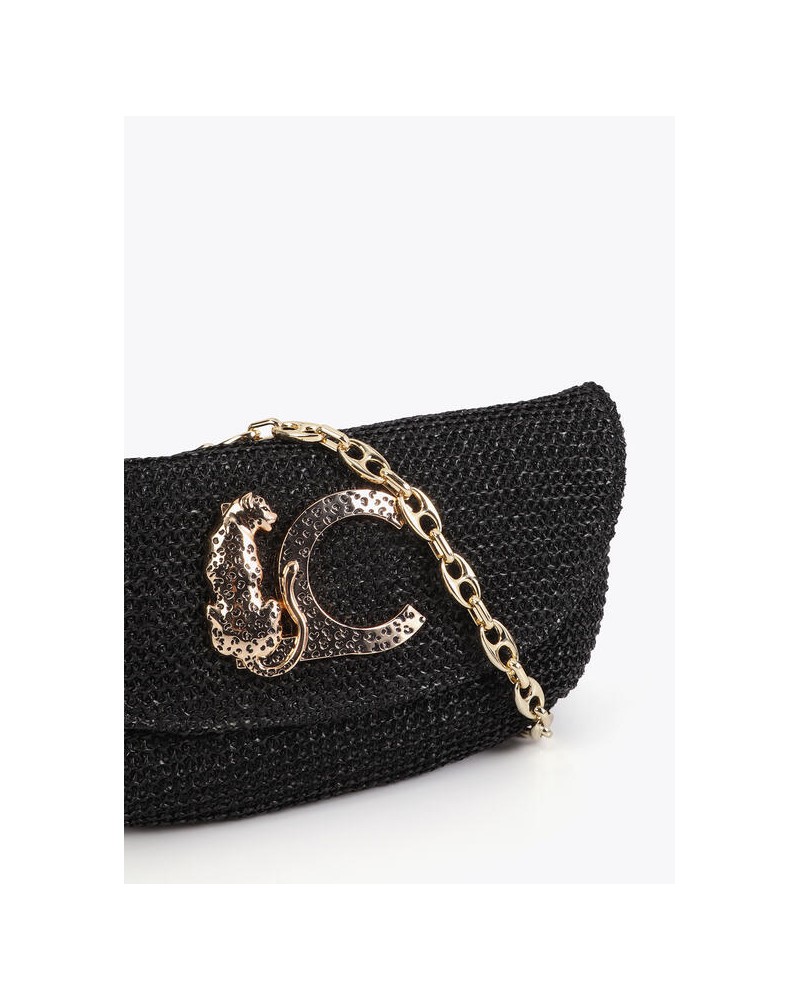 Bolso rafia logo metal Lola Casademunt
