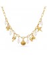 Collar acero chamrs y perlas Anartxy