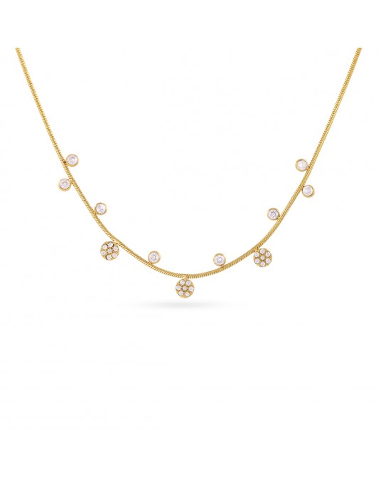 Collar corto acero y circonitas Anartxy