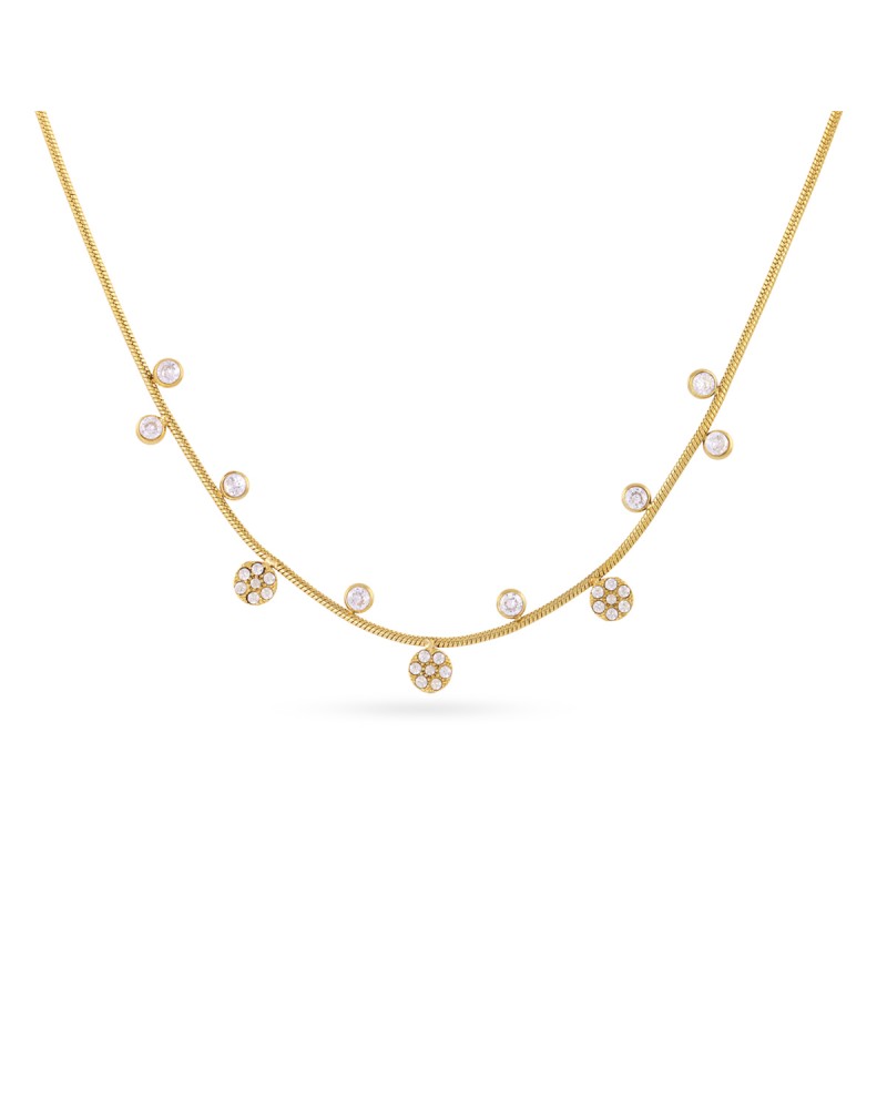 Collar corto acero y circonitas Anartxy