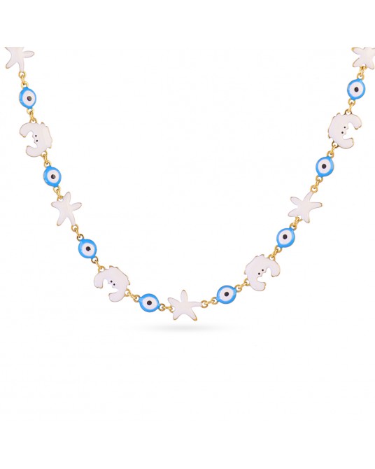 Collar corto acero cangrejos y ojos Anartxy