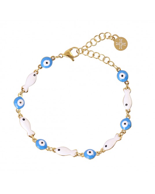Pulsera pececitos y ojos esmaltados Anartxy