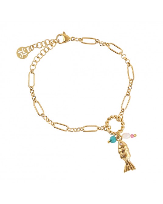 Pulsera con charms pez acero Anartxy