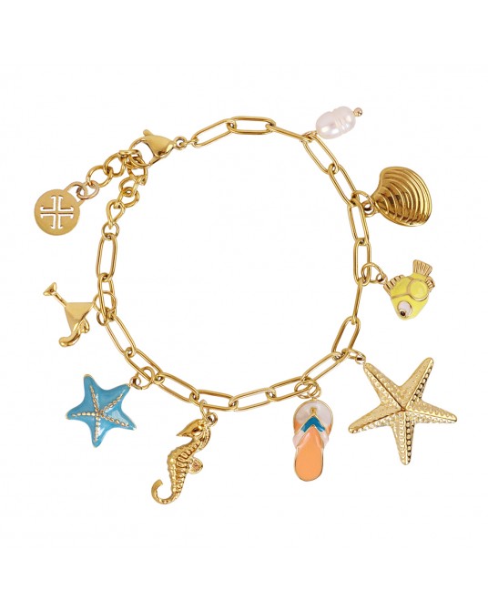 Pulsera con charms playa acero Anartxy