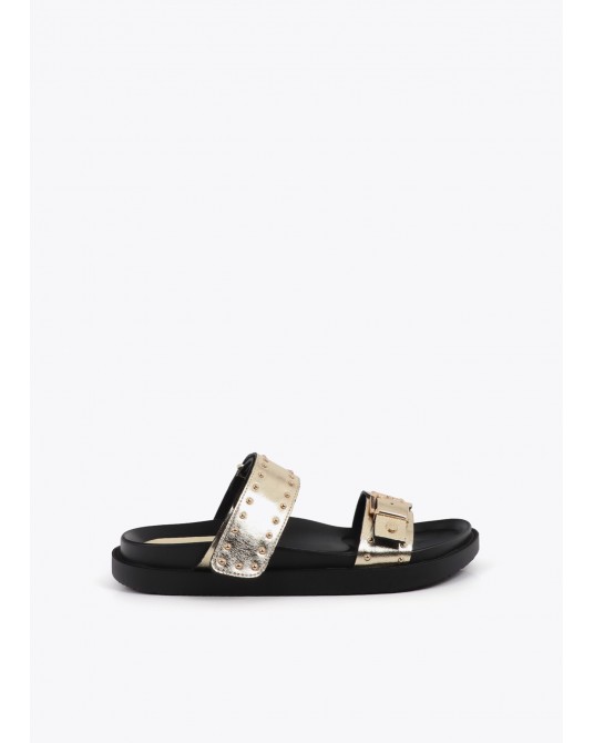 Sandalia plana dorada Lola Casademunt