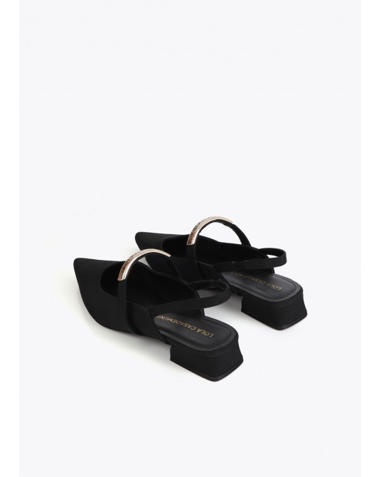 Zapato plano grosgrain con pieza logotipada Lola Casademunt