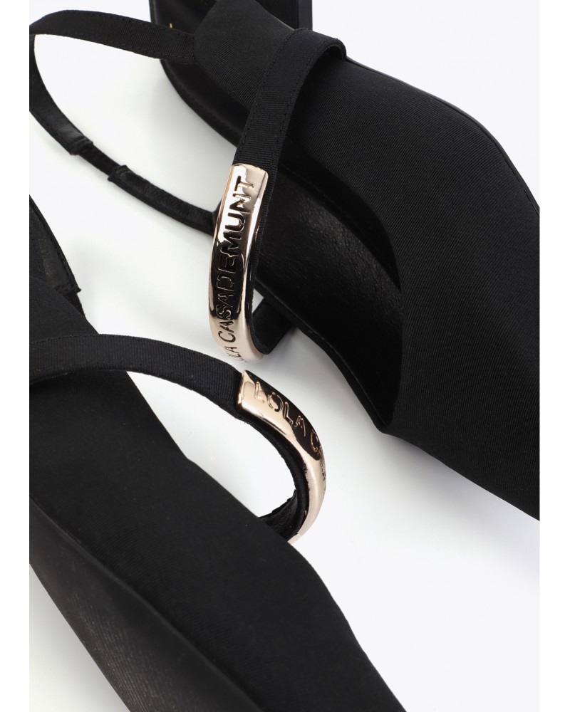 Zapato plano grosgrain con pieza logotipada Lola Casademunt