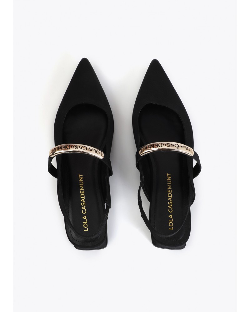 Zapato plano grosgrain con pieza logotipada Lola Casademunt