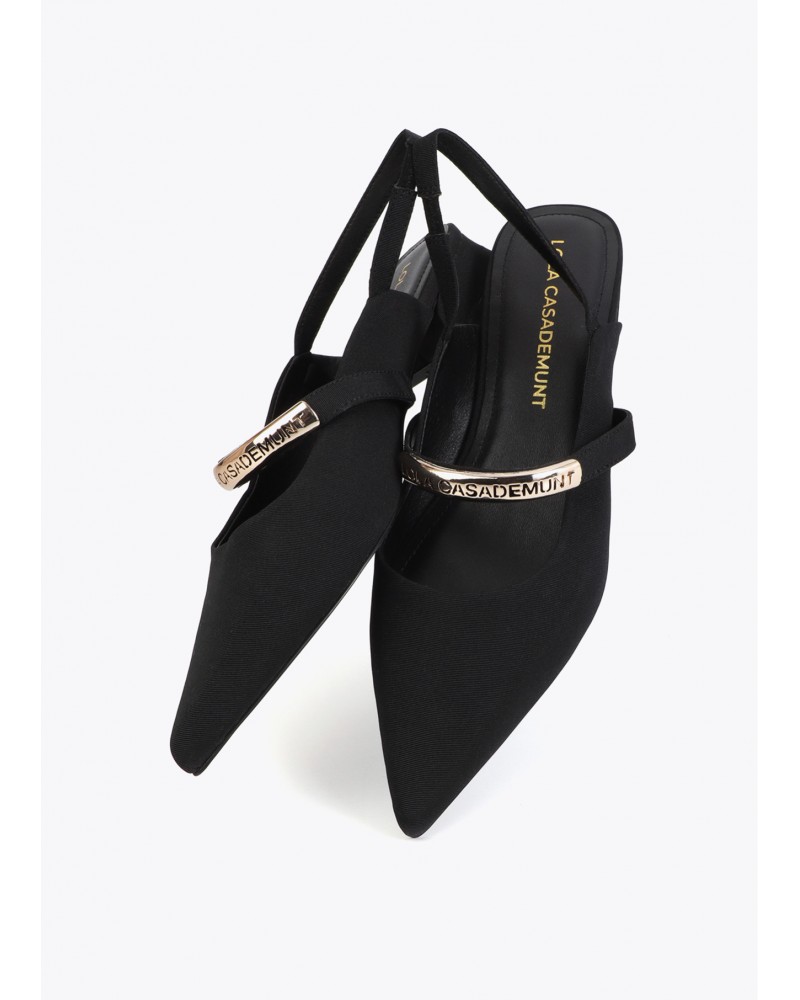 Zapato plano grosgrain con pieza logotipada Lola Casademunt