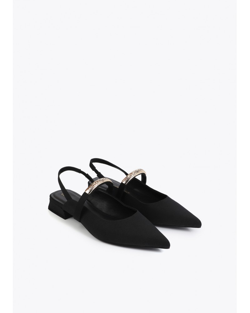 Zapato plano grosgrain con pieza logotipada Lola Casademunt