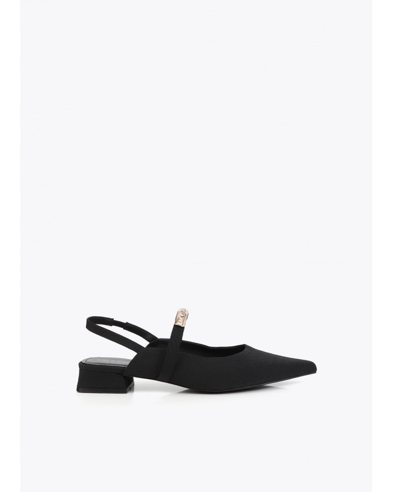 Zapato plano grosgrain con pieza logotipada Lola Casademunt