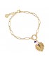 Pulsera con charms corazòn acero Anartxy