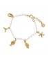 Pulsera perlitas y charms de acero de Anartxy