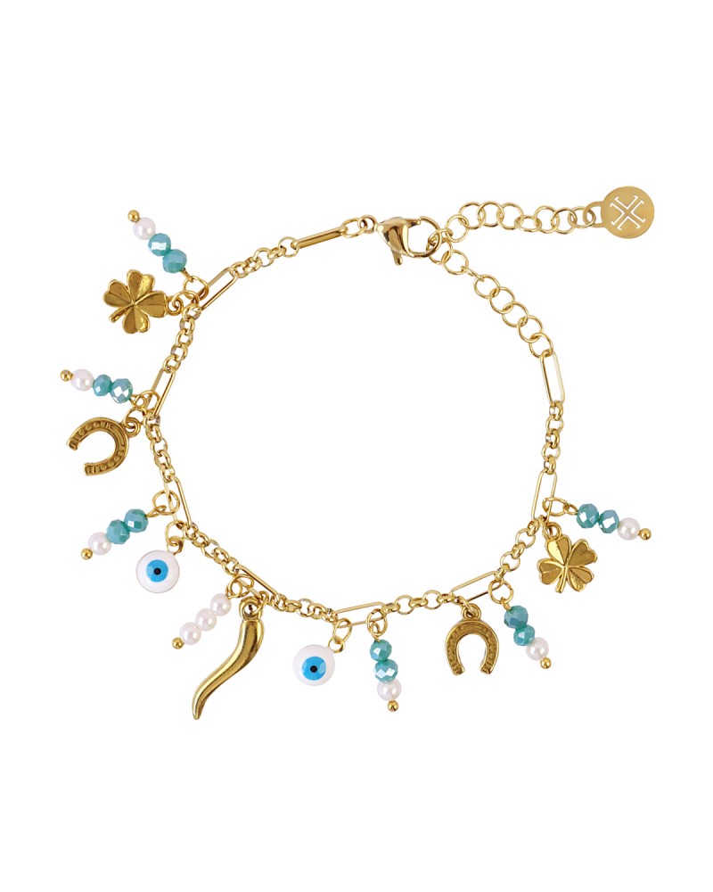 Pulsera acero charms suerte Anartxy
