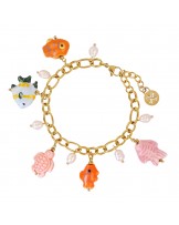 Pulsera acero charms peces ceramica Anartxy