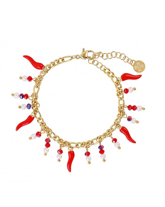 Pulsera charms pimiento acero Anartxy