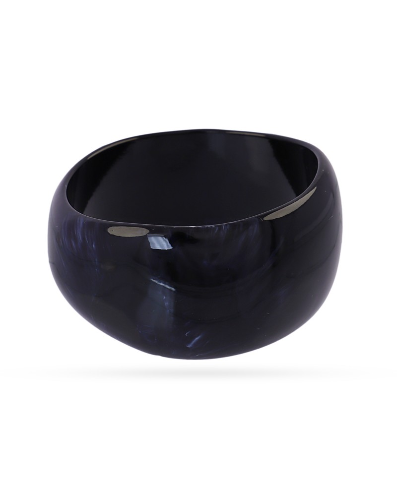 Pulsera NEGRA ancha resina reciclada Anartxy