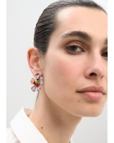 Pendientes de flor lacada con abalorios Lola Casademunt