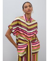Blusa cinturón print multirayas Lola Casademunt