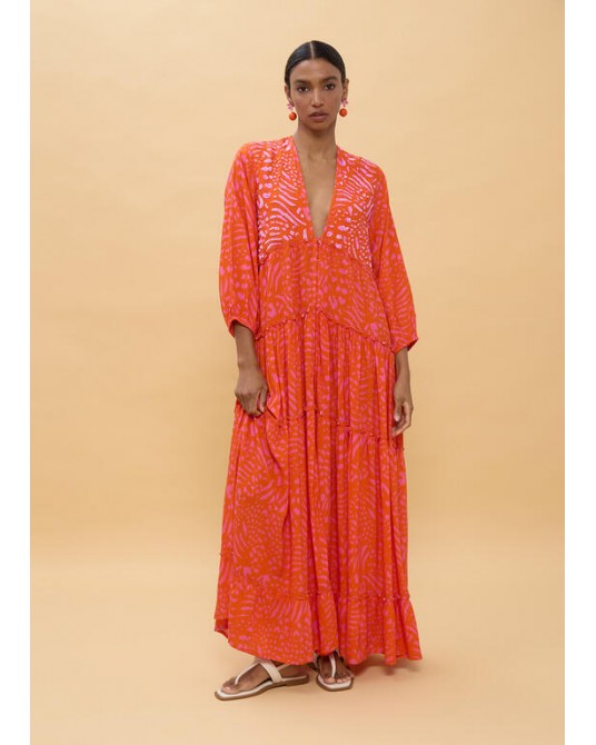 Vestido largo manga larga estampado Lola Casademunt