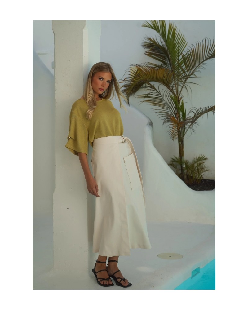 Camiseta con perlas en mangas Guimanos