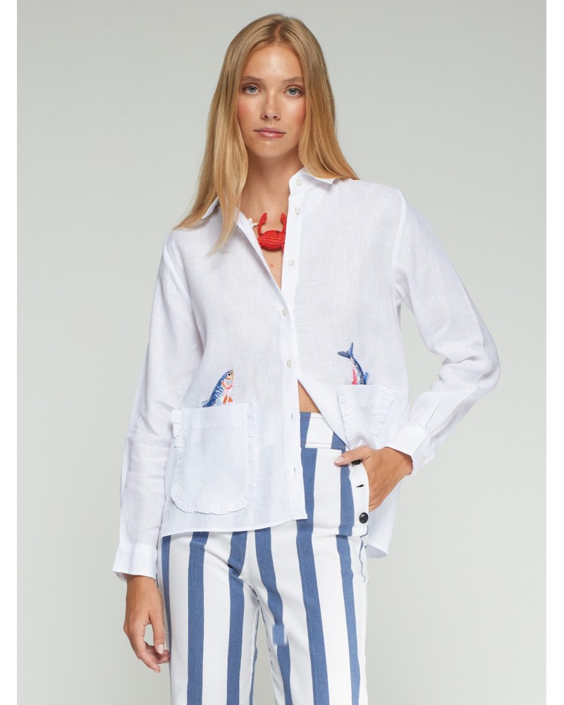 Camisa peces bordados Vilagallo