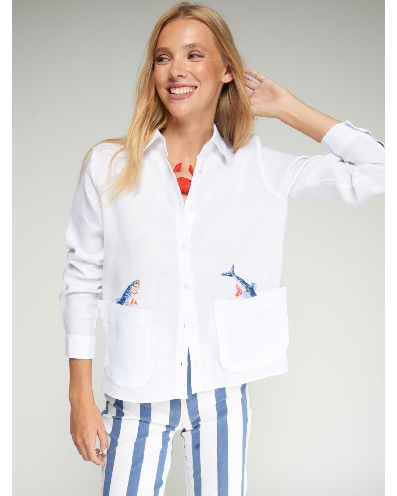 Camisa peces bordados Vilagallo
