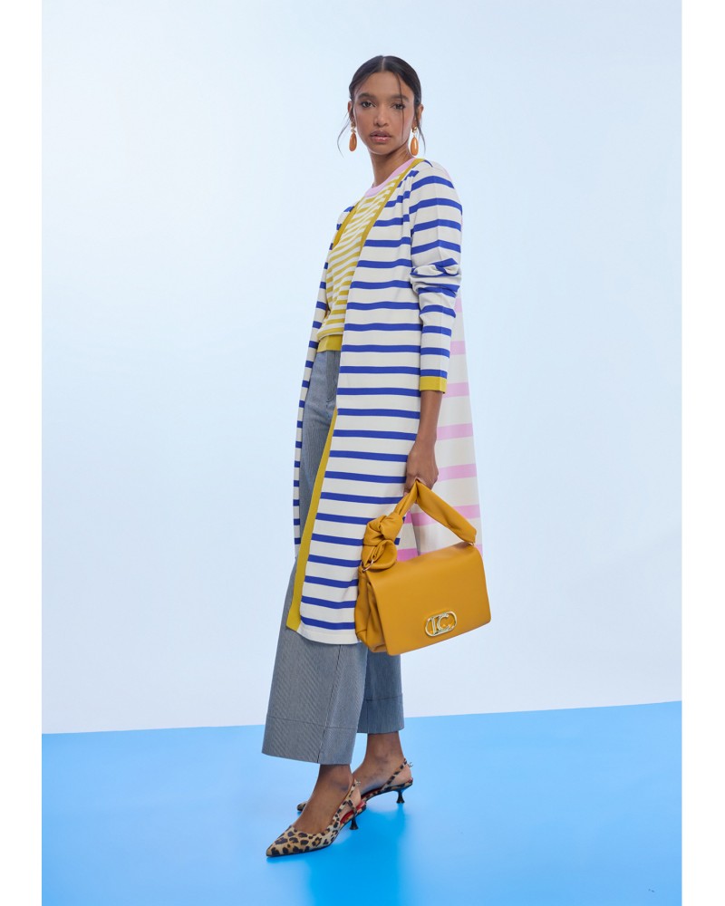Cardigan largo de rayas bicolor Lola Casademunt