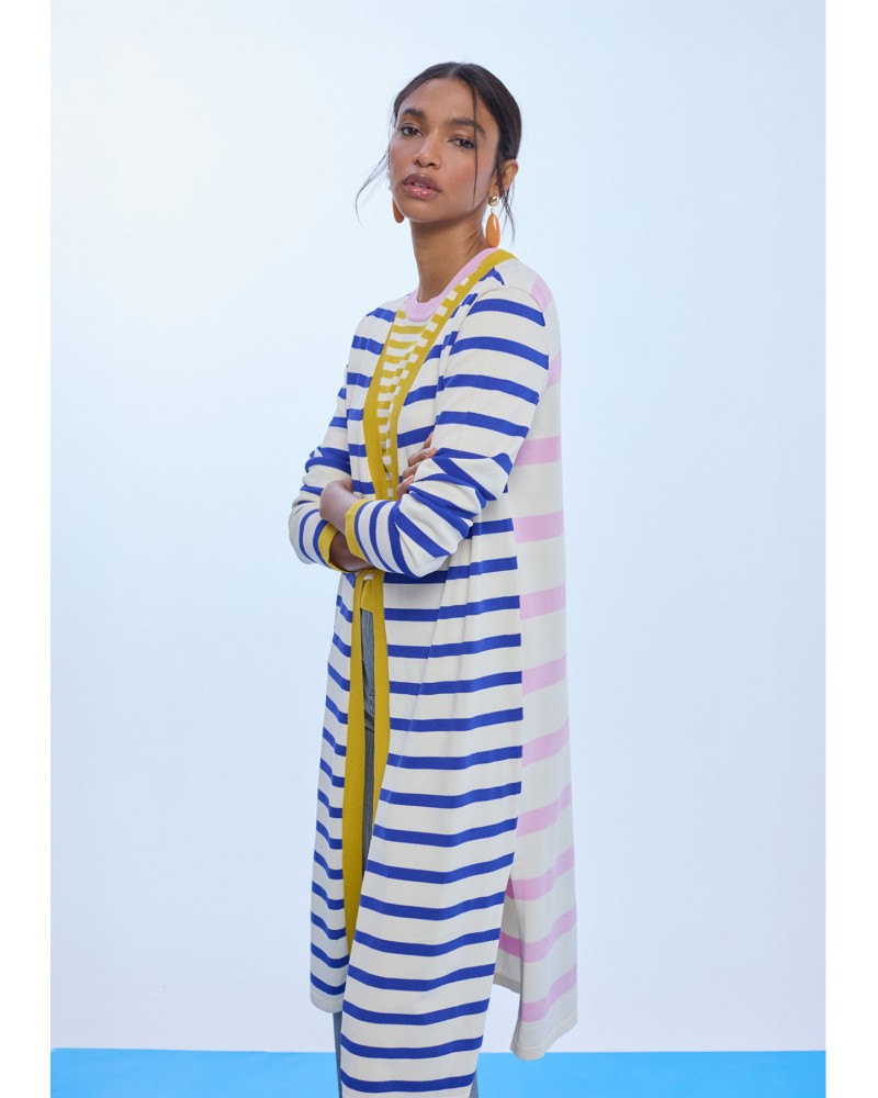 Cardigan largo de rayas bicolor Lola Casademunt