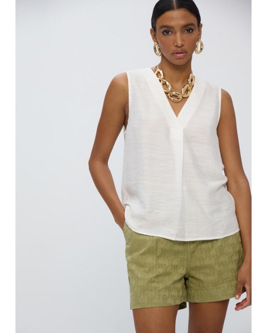 Top pliegues escote pico Lola Casademunt