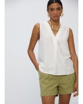 Top pliegues escote pico Lola Casademunt