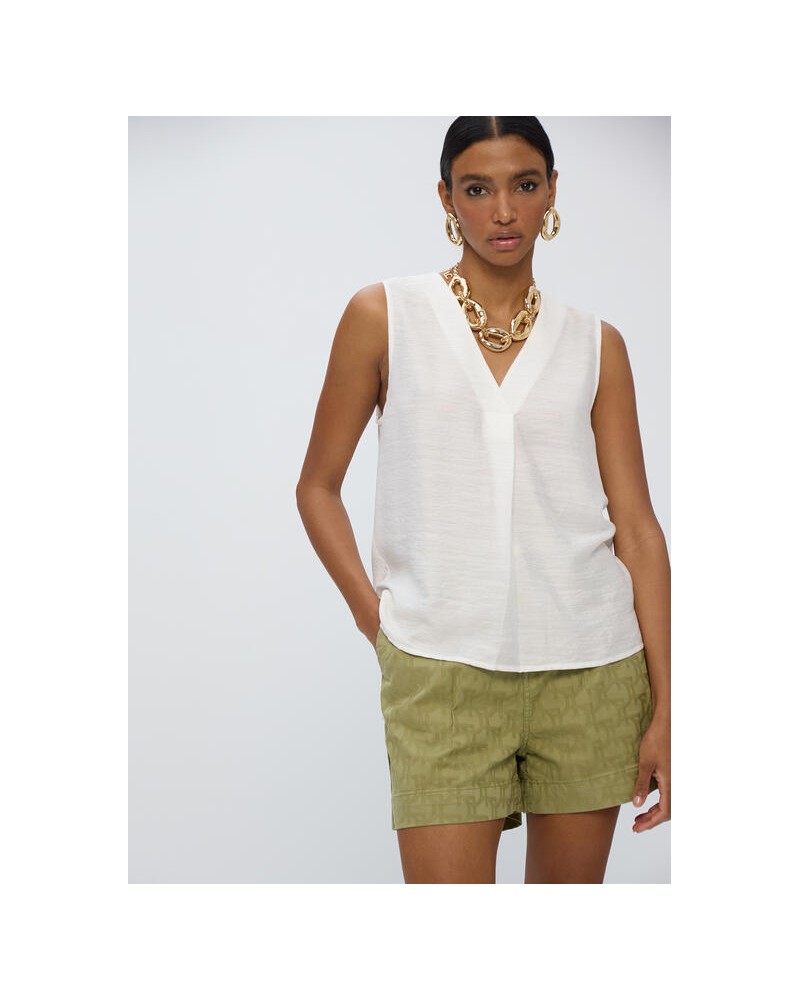 Top pliegues escote pico Lola Casademunt