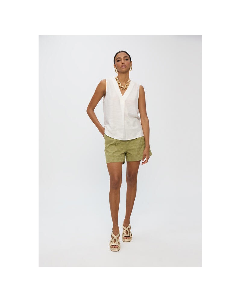 Top pliegues escote pico Lola Casademunt