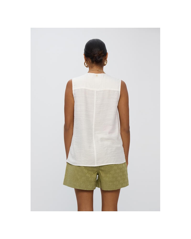 Top pliegues escote pico Lola Casademunt