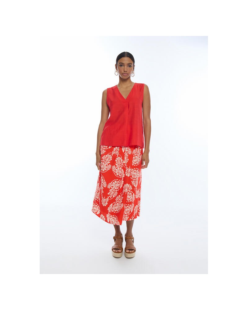 Top pliegues escote pico Lola Casademunt