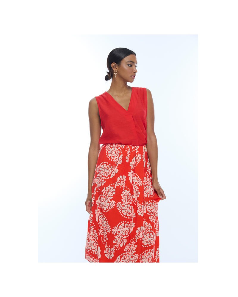 Top pliegues escote pico Lola Casademunt