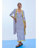 Vestido de tricot con rayas tricolor Lola Casademunt