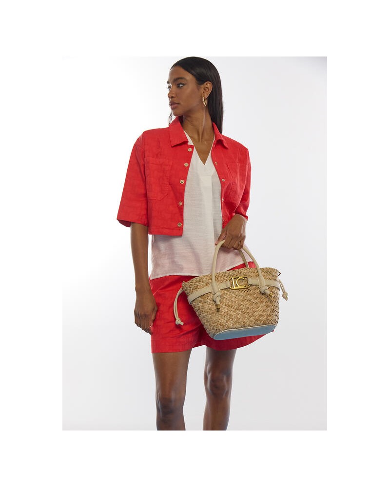 Capazo mini detalles efecto piel Lola Casademunt