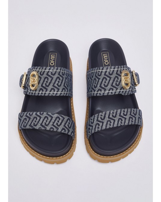 Sandalias con estampado logotipo Liujo