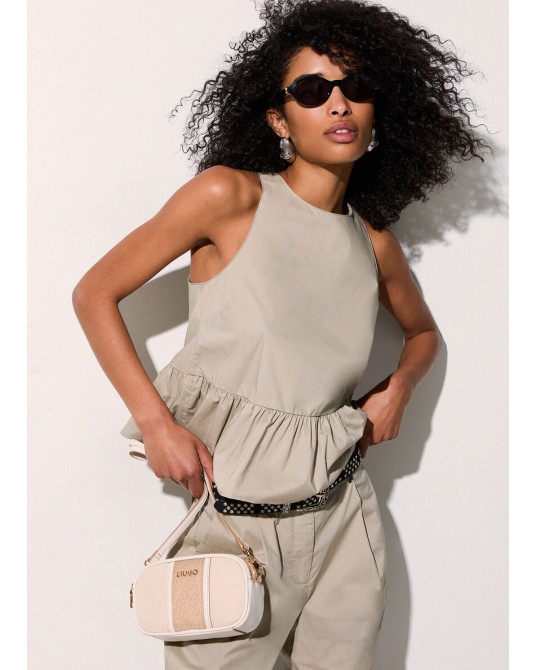 Bandolera pequeña con logotipo Liujo