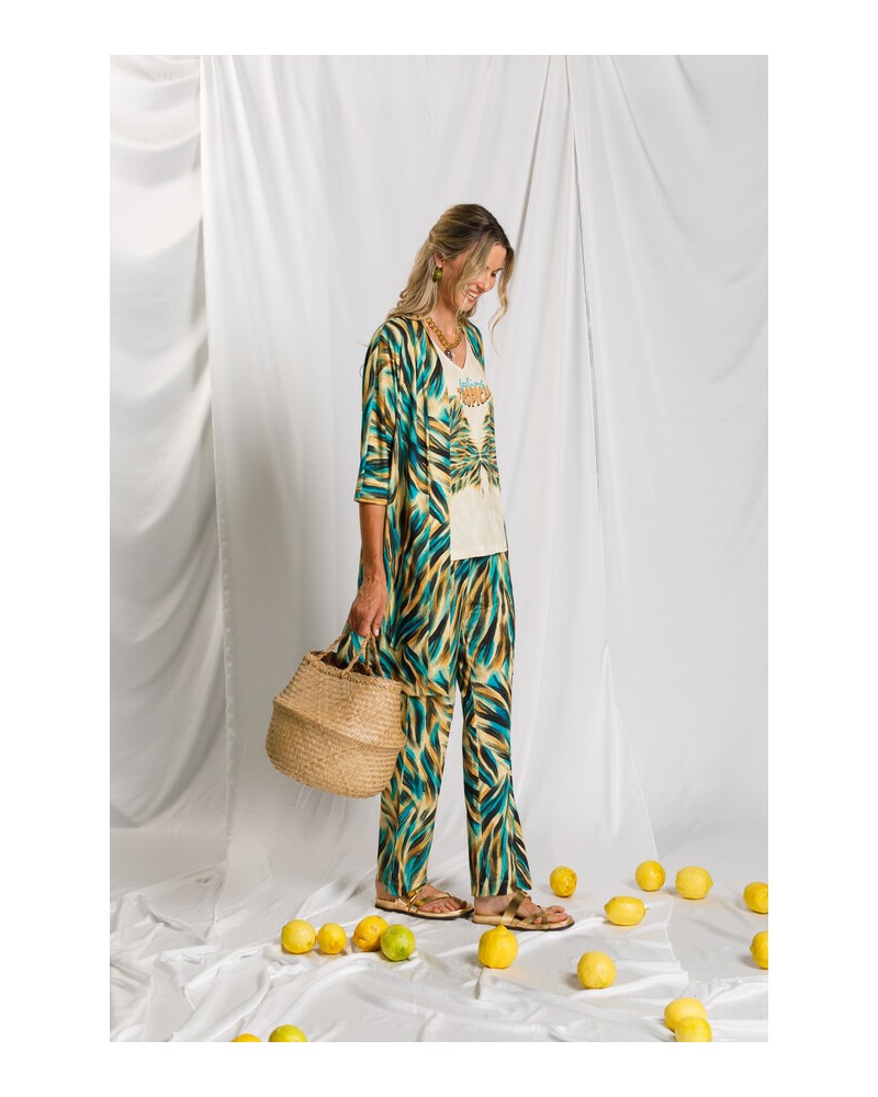 Caftan Siena abierto Hortensia