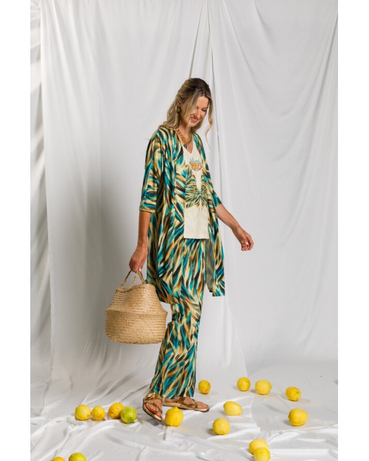 Caftan Siena abierto Hortensia
