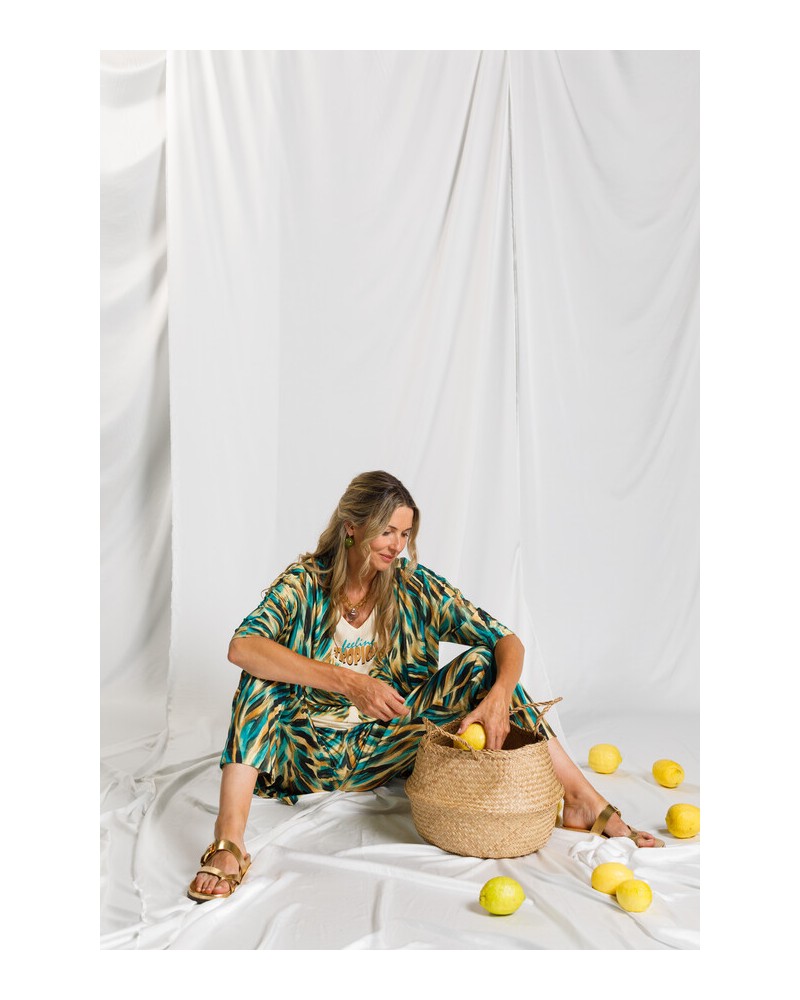 Caftan Siena abierto Hortensia