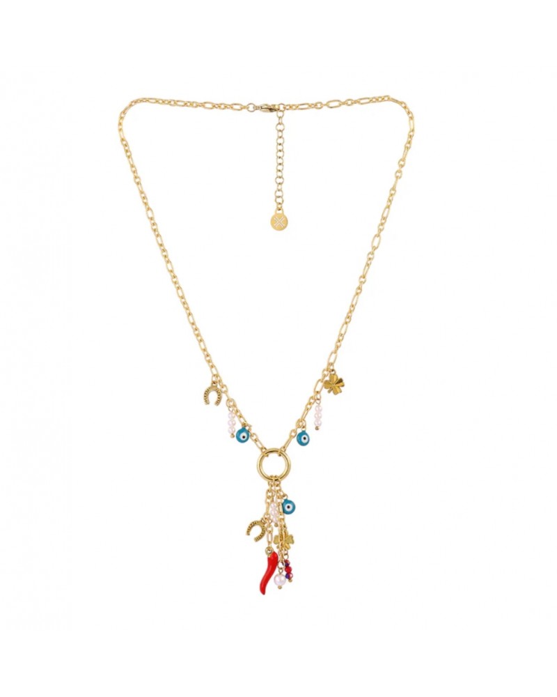 Collar Cornicello Fortuna acero Anartxty
