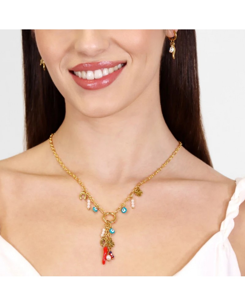 Collar Cornicello Fortuna acero Anartxty