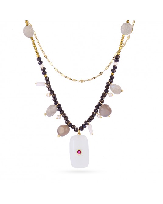 Collar doble piedra natural Anartxy